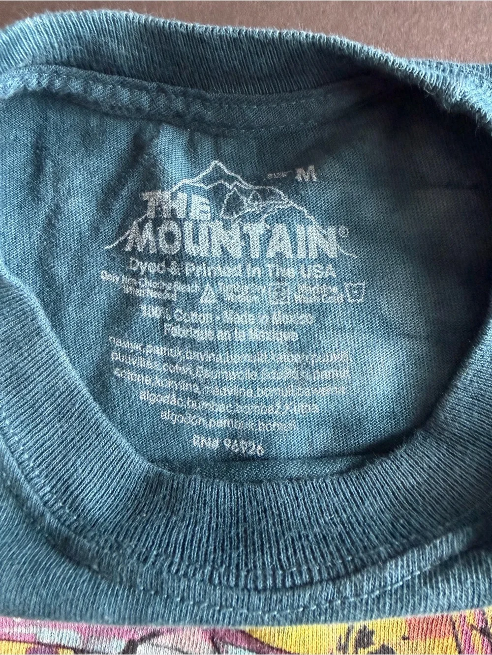 The Mountain Teal Bulldog Graphic Tee with Multicolor Print
